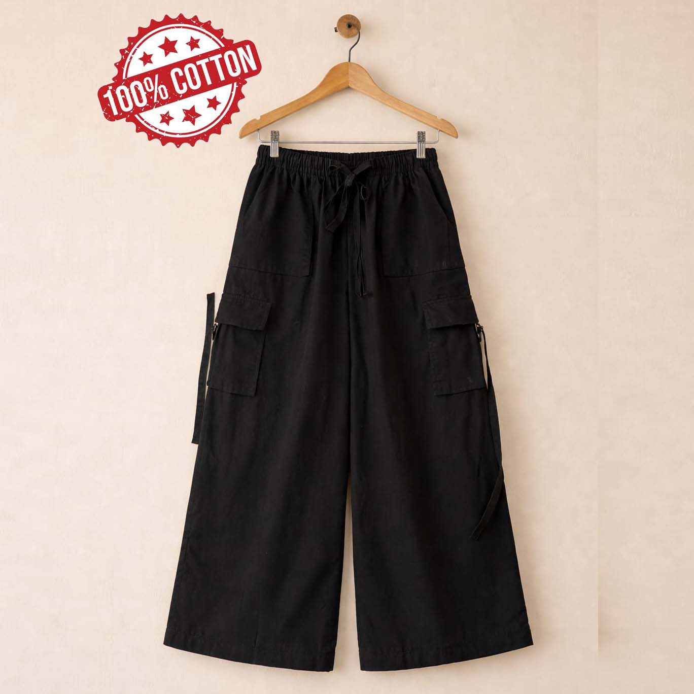 Imported Cotton Western Cargo Style 4-Pocket's Summer Trouser For Her. Main image