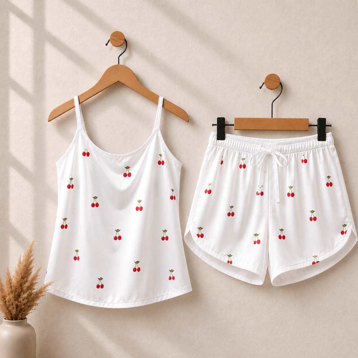 Cherry Printed 2-Pcs Cami Set For Summer's.