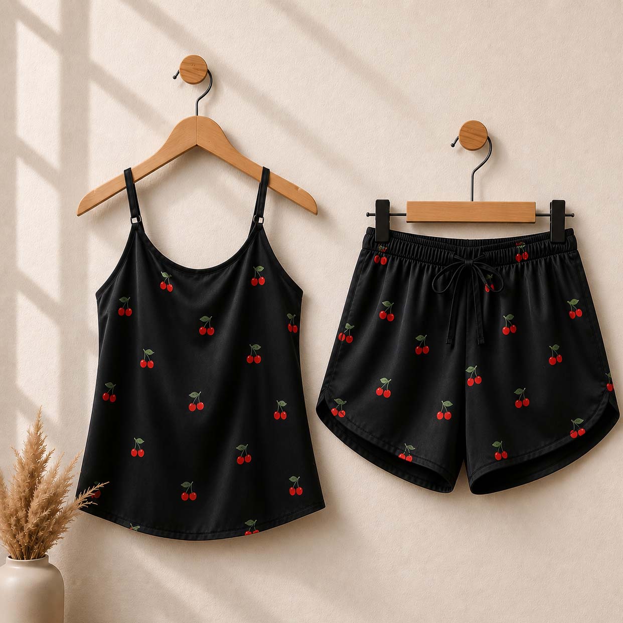 Cherry Printed 2-Pcs Cami Set For Summer's. Secondary image