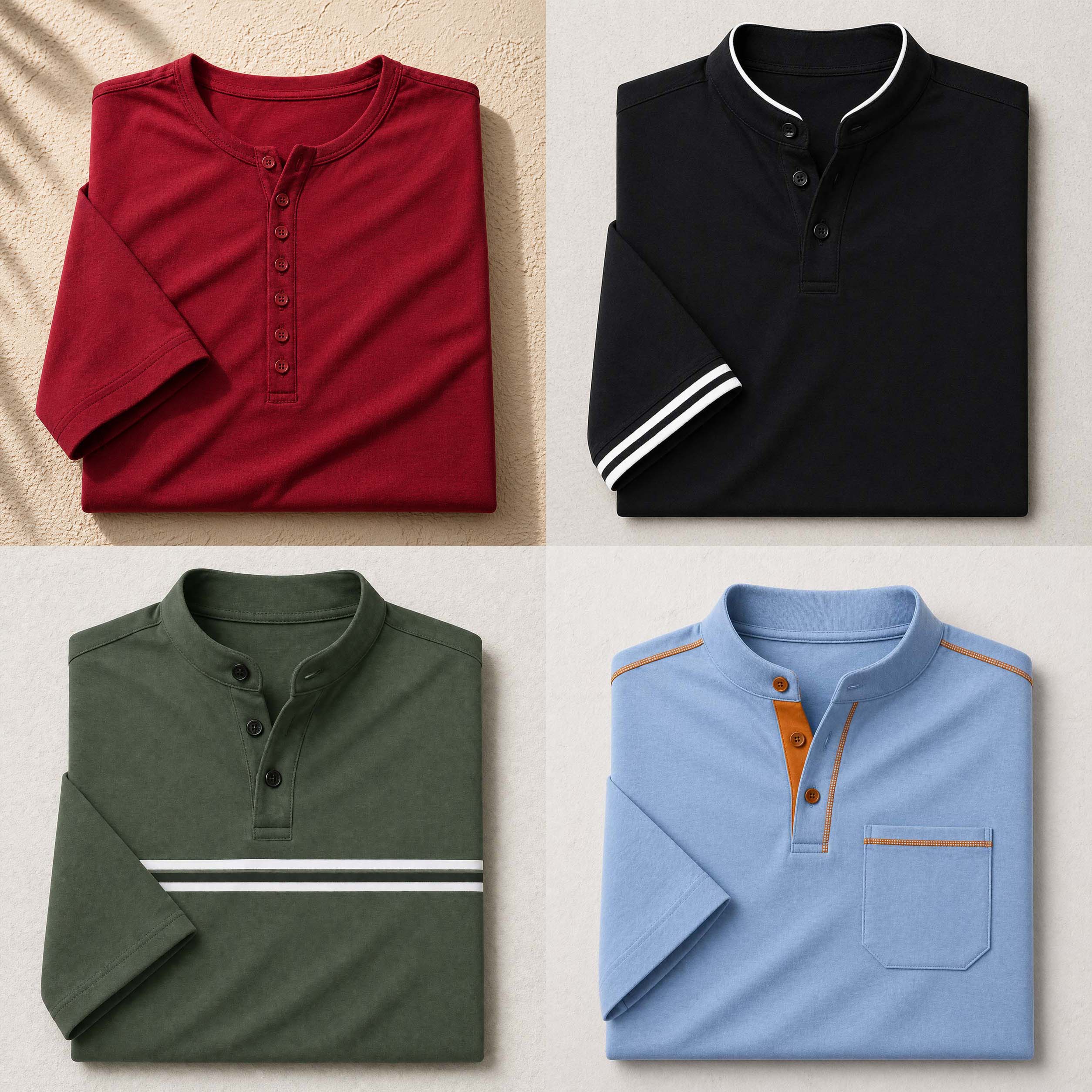 Bundle Of 4 Designer Summer Tshirt's MSDTS 01-Sky+02-Green+04-Black+12-Maroon Main image