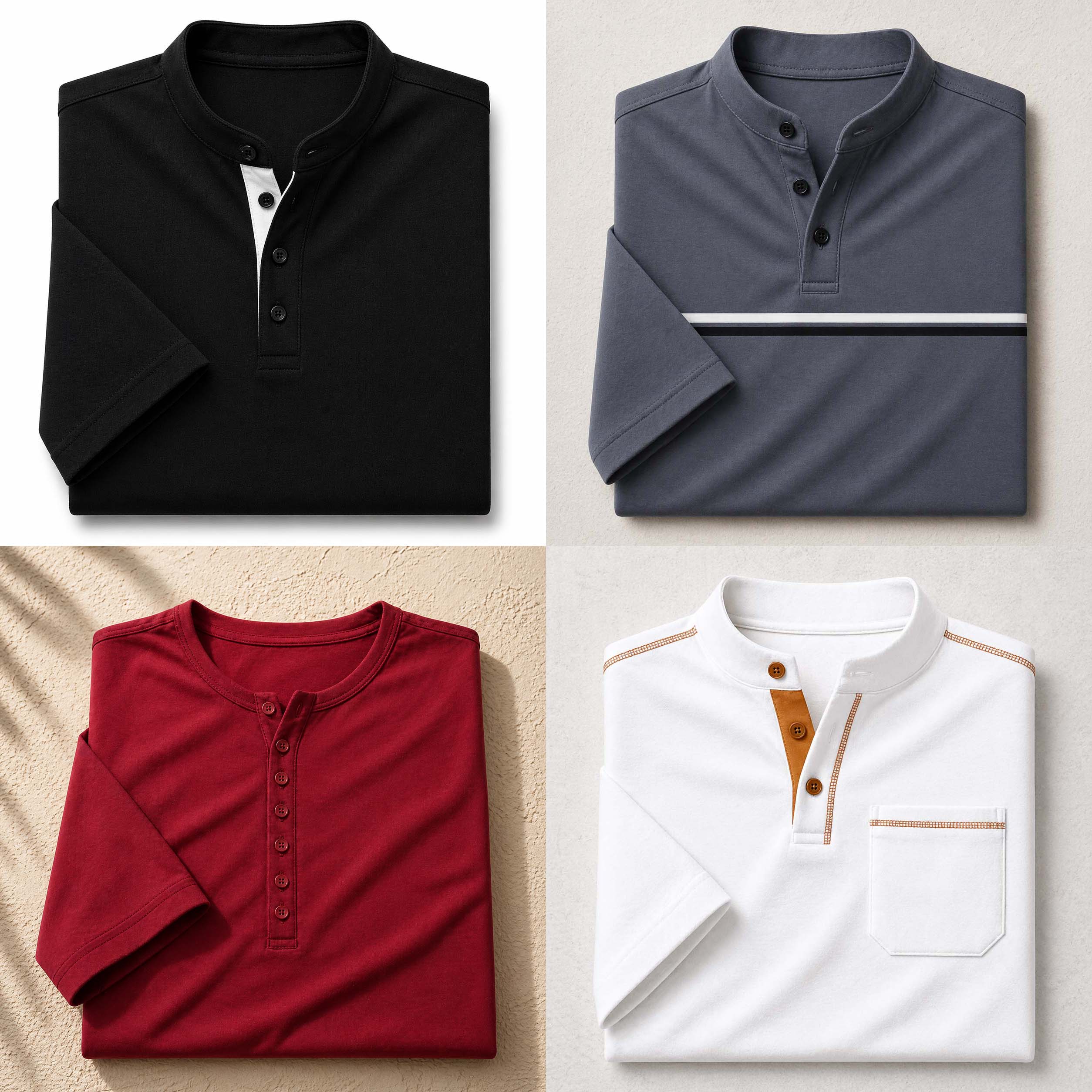 Bundle Of 4 Designer Summer Tshirt's MSDTS 01-White+02-Grey+12-Maroon+05-Black Main image