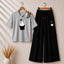 Grey Chutki Printed V-Neck Shoulder Strap & Cargo Trouser Style 2-Pcs Summer Tracksuit. D-4