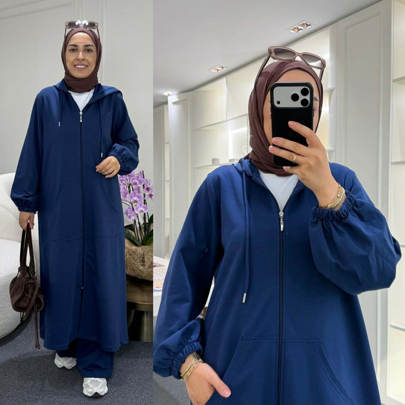Long Zipper Hoodie Style 2-Pcs Winter Track-Suit. WWTS-55 Main image