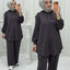 High-Low Round-Hem Patch Hooded Style 2-Pcs Winter Suit. WWTS-58
