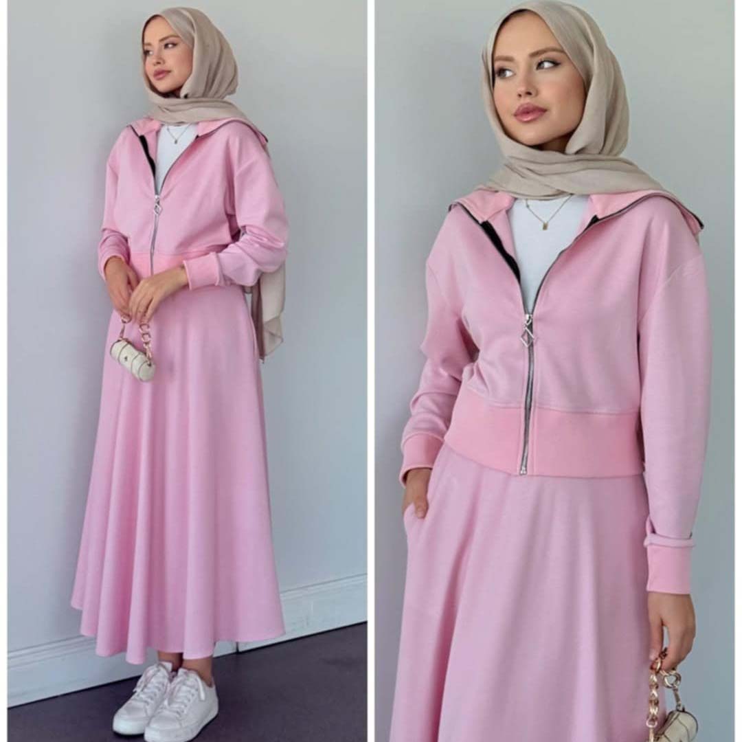 Drop Shoulder Short Jacket Skirt Style 2-Pcs Winter Co-Ord Set. WWTS-35 Secondary image