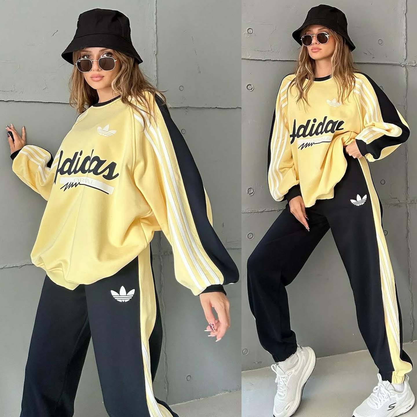 ADI Baggy Sweat Style Printed Premium Quality Winter 2-Pcs Tracksuit For Her. WWTS-30 Secondary image