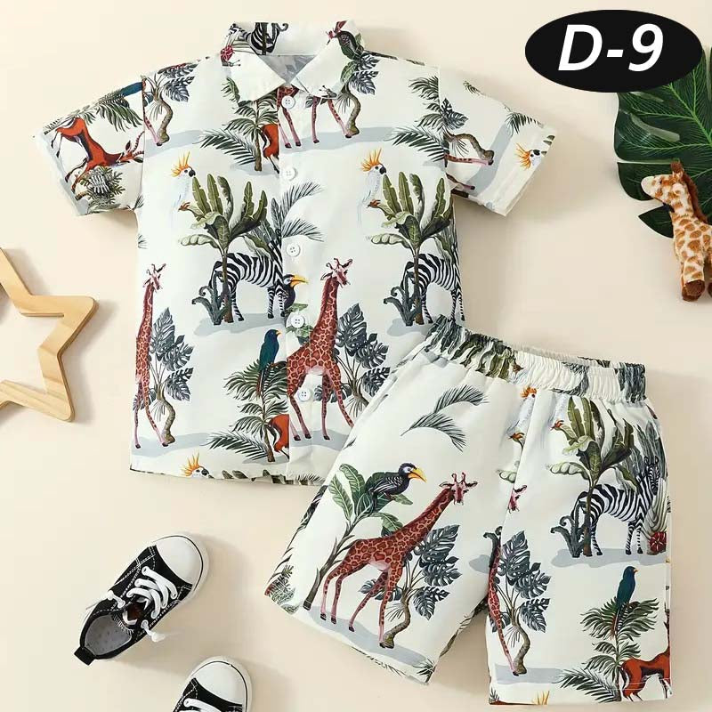 Giraffe Style All-Over 3D Printed 2-Pcs Summer Suit For Kids. D-9 Main image