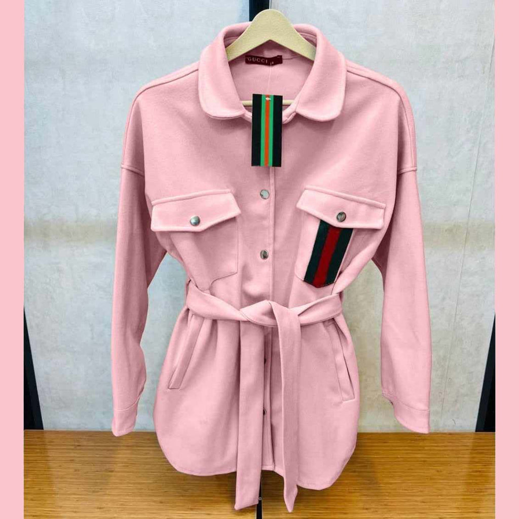 Collar Style 4-Pocket Long Winter Fleece Coat. WCC-02