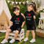 Black I Love D+M Kids Hooded Style 2-Pcs Summer Suit. (HOTS+SH)