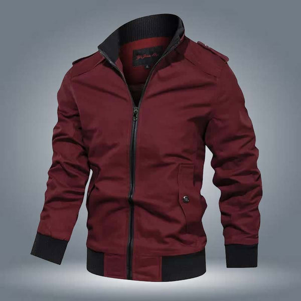Black Moto Style Winter Zipper Jacket. MWJ-404