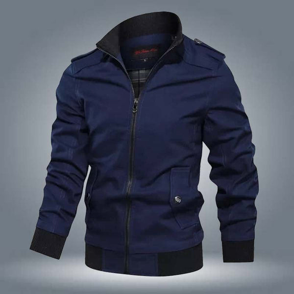 Black Moto Style Winter Zipper Jacket. MWJ-404