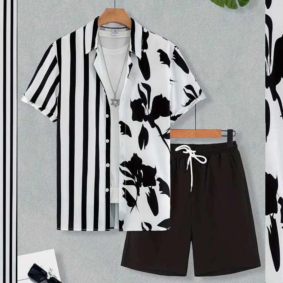 All-Over 3D Printed Premium Quality Dry-Fit 2-Pcs Summer Suit. MS3D-10 Main image