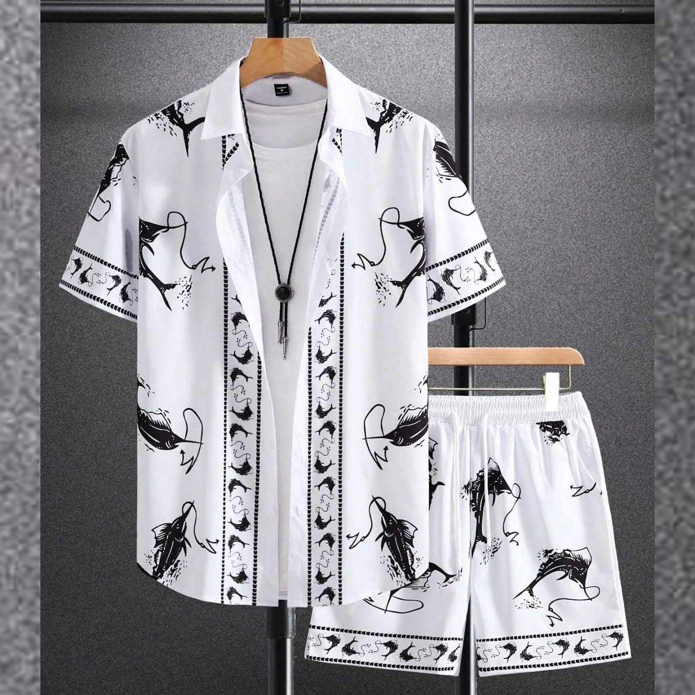 All-Over 3D Printed Premium Quality Dry-Fit 2-Pcs Summer Suit. MS3D-11 Main image