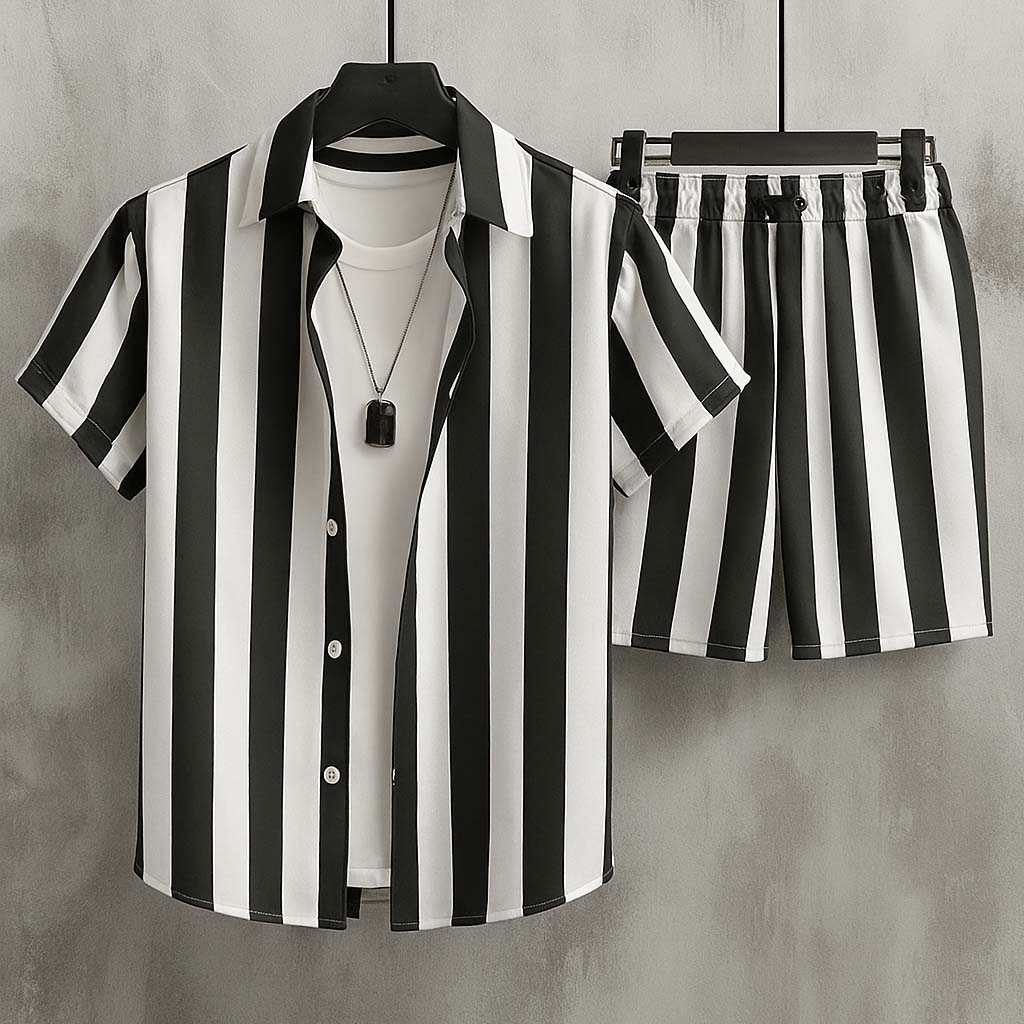 All-Over 3D Printed Premium Quality Dry-Fit 2-Pcs Summer Suit. MS3D-12 Main image