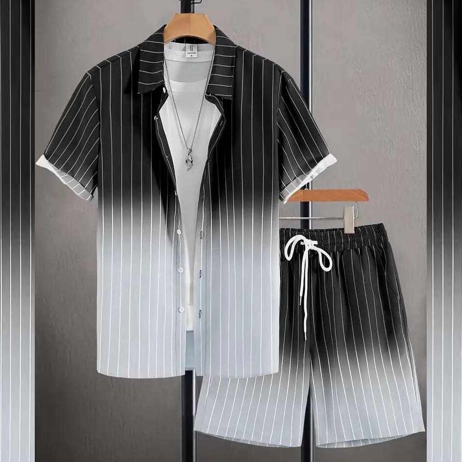 All-Over 3D Printed Premium Quality Dry-Fit 2-Pcs Summer Suit. MS3D-09 Main image