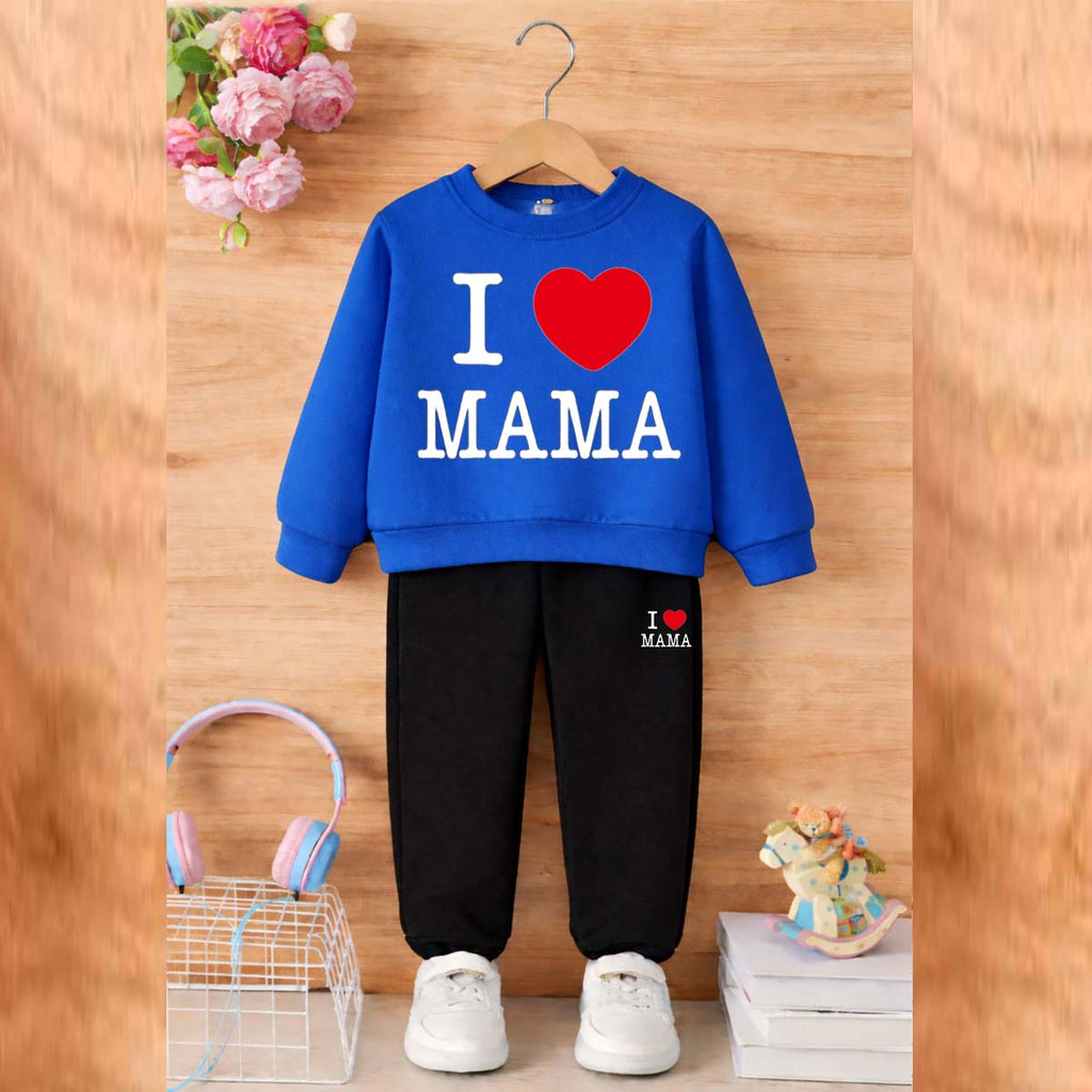 I Love MAMA Kids Sweat Style 2-Pcs Winter Tracksuit. KWTS-02
