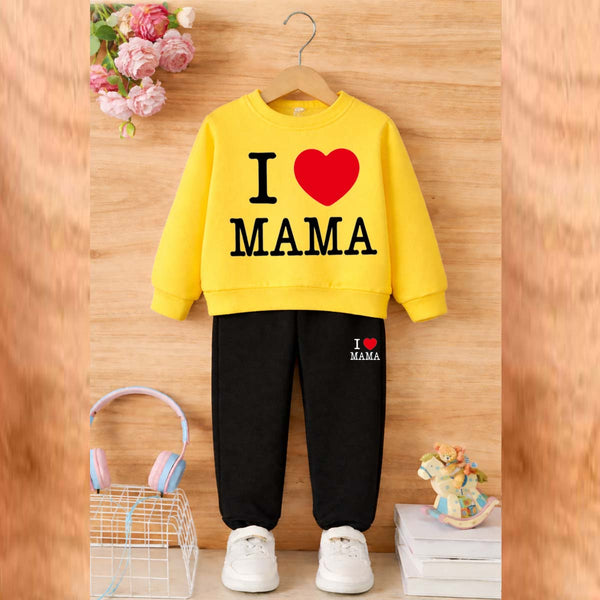 I Love MAMA Kids Sweat Style 2-Pcs Winter Tracksuit. KWTS-02