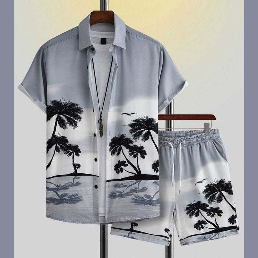 All-Over 3D Printed Premium Quality Dry-Fit 2-Pcs Summer Suit. MS3D-05 Main image
