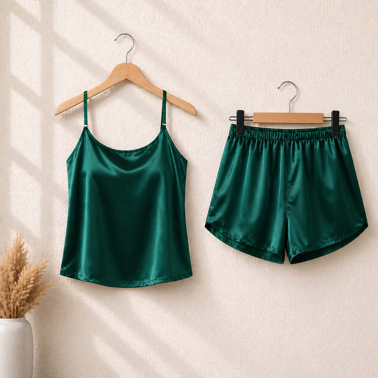 Imported Cami Style 2-Pcs Silk Nightsuit. (Camisole+Short) Main image