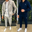 Bundle Of 2 Hoodie Style 2-Pcs Premium Quality Winter Tracksuit's. Blue-Grey