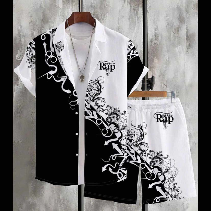 All-Over 3D Printed Premium Quality Dry-Fit 2-Pcs Summer Suit. MS3D-06 Main image