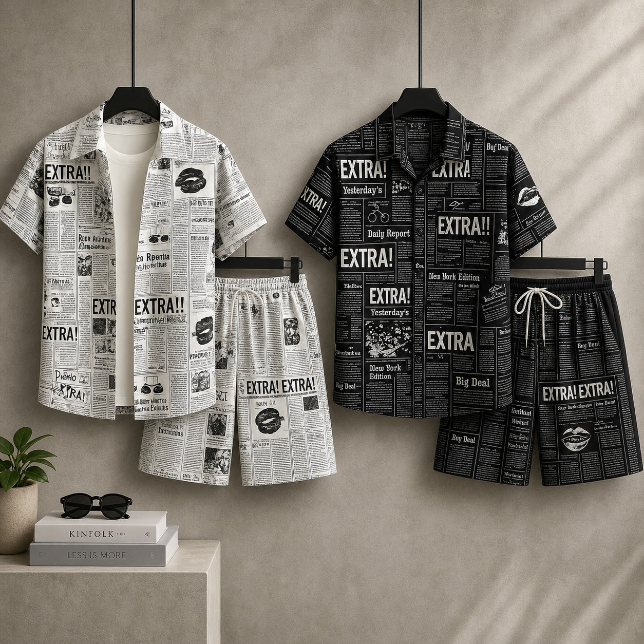 Bundle Of 2 All-Over 3D Printed Dry-Fit 2-Pcs Summer Suit. MS3D-14+15 Main image