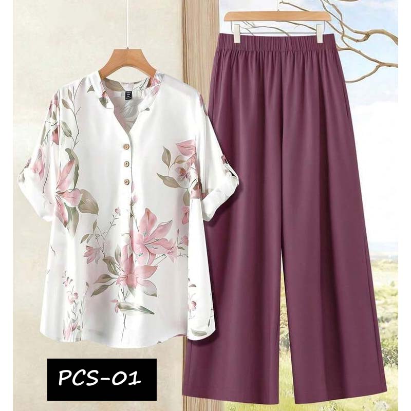 Binara Printed Western Shirt Style 2-Pcs Stiched Co-Ord Set. PCS-01 Main image