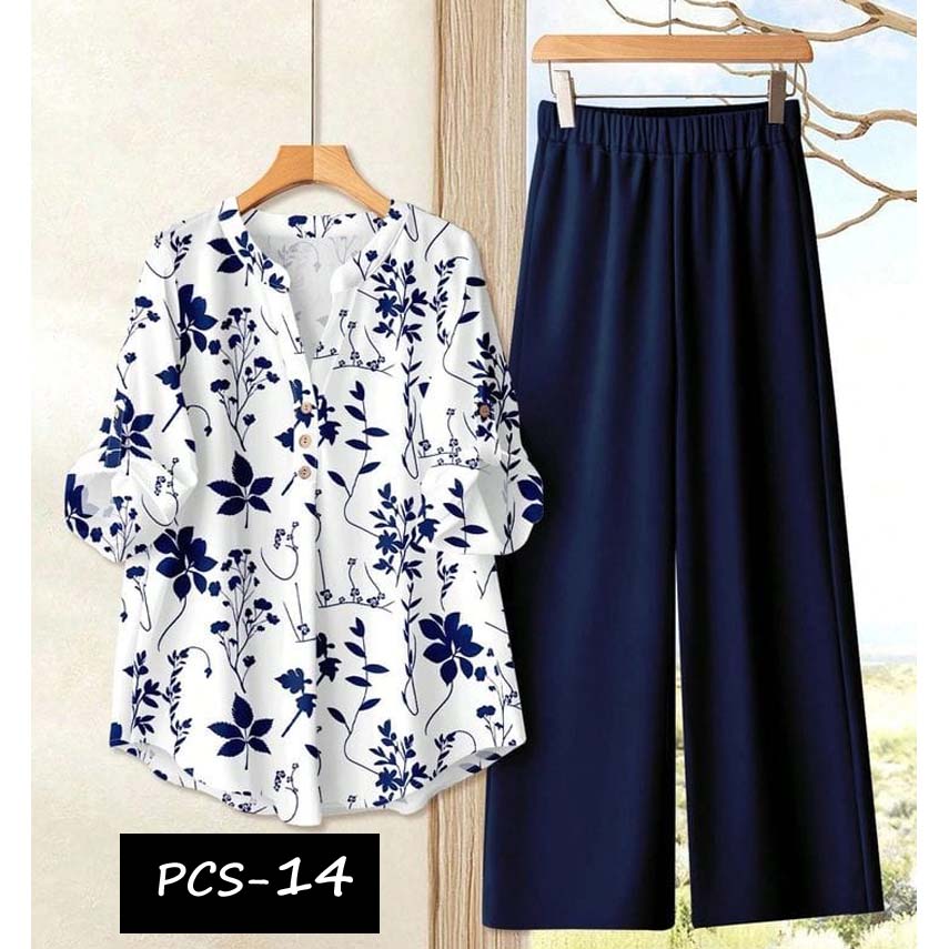 Binara Printed Western Shirt Style 2-Pcs Stiched Co-Ord Set. PCS-14 Main image