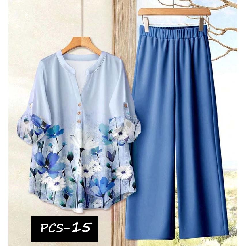 Binara Printed Western Shirt Style 2-Pcs Stiched Co-Ord Set. PCS-15 Main image
