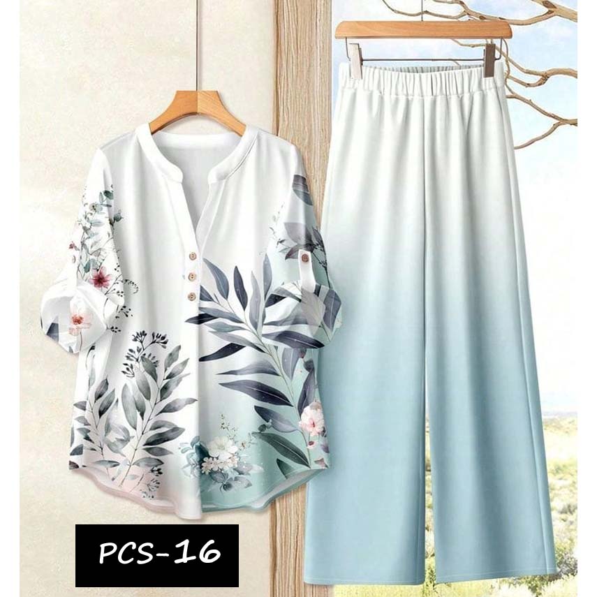 Binara Printed Western Shirt Style 2-Pcs Stiched Co-Ord Set. PCS-16 Main image