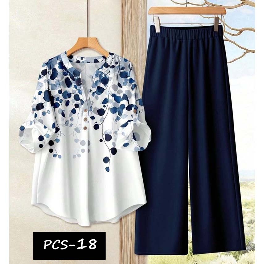 Binara Printed Western Shirt Style 2-Pcs Stiched Co-Ord Set. PCS-18 Main image