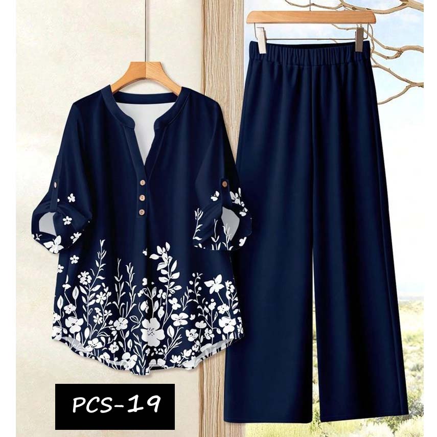 Binara Printed Western Shirt Style 2-Pcs Stiched Co-Ord Set. PCS-19 Main image