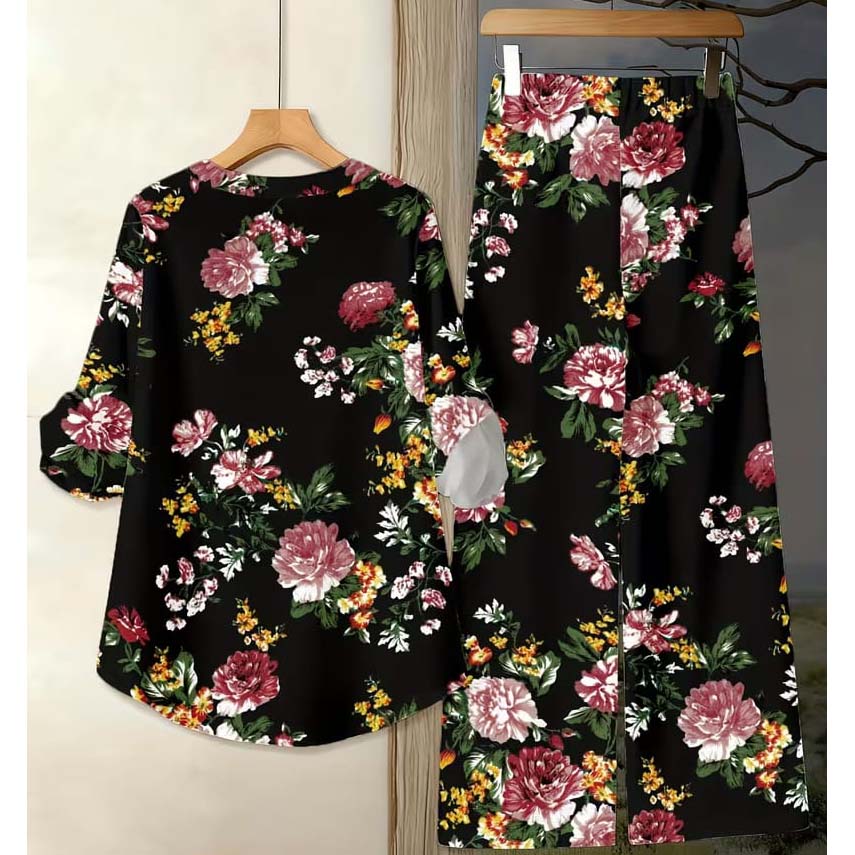Binara Printed Western Shirt Style 2-Pcs Stiched Co-Ord Set. PCS-08 Secondary image