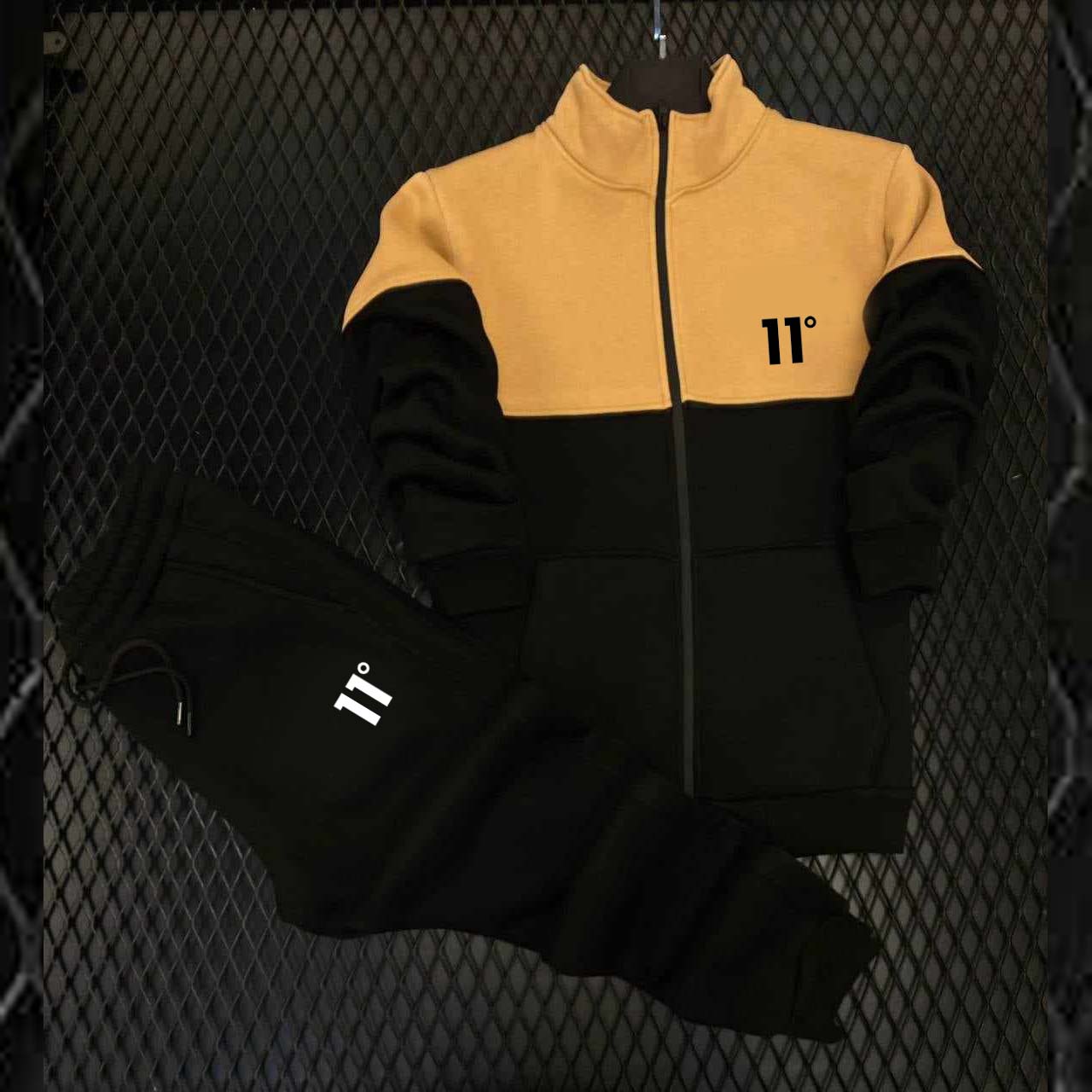 11-Degree Contrast Jacket Style 2-Pcs Premium Quality Winter Tracksuit. MWTS-506 Secondary image