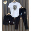 White Grey-Lion Bundle Of 3 Dry-Fit Premium Quality Summer Suit.