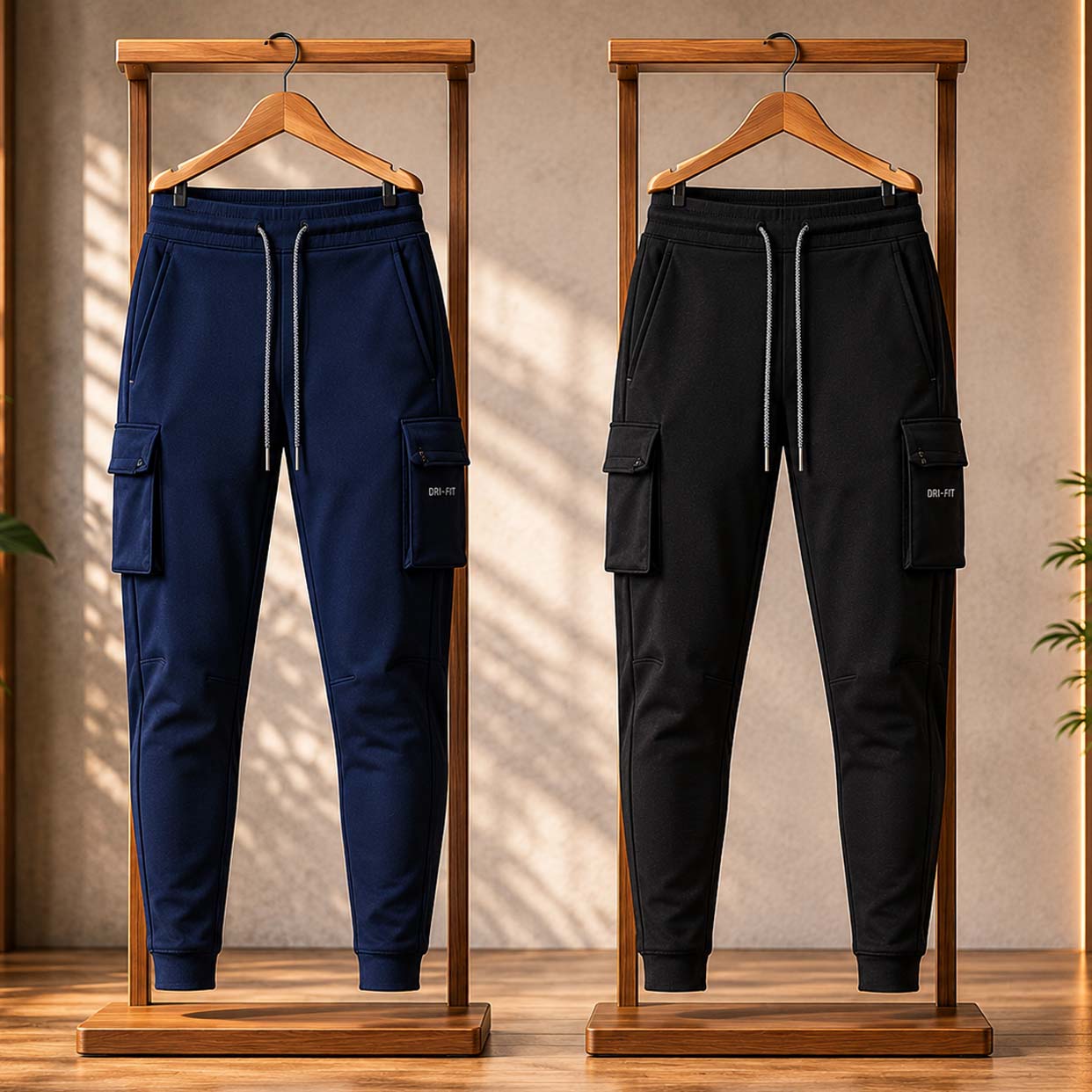 Bundle Of 2 Cargo Slim-Fit Style 4-Pocket's Summer Sweatpant's. D4 Main image