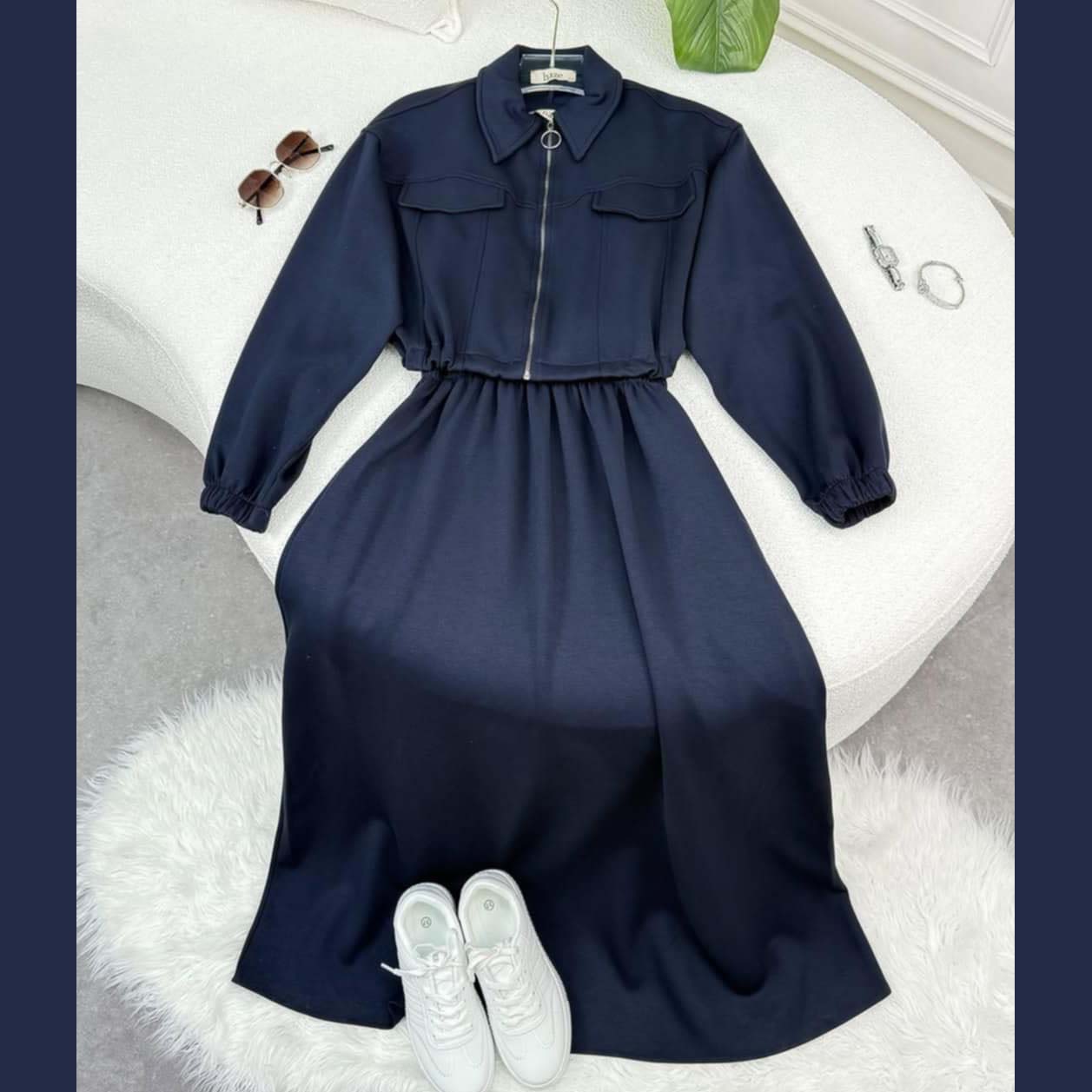 Drop Shoulder Short Jacket Maxi Style 2-Pcs Winter Co-Ord Set. WWTS-15 V2 Secondary image
