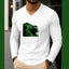 White Lion Printed V-Neck Full Sleeve Azadi Tshirt. D-48