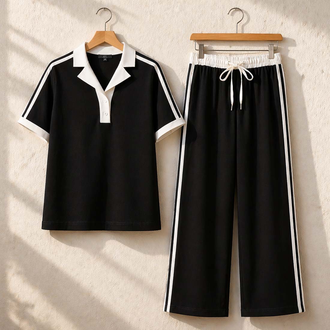 Contrast Collar Style Western 2-Pcs Summer Dry-Fit Tracksuit For Her. WSTS-01 V2 Main image