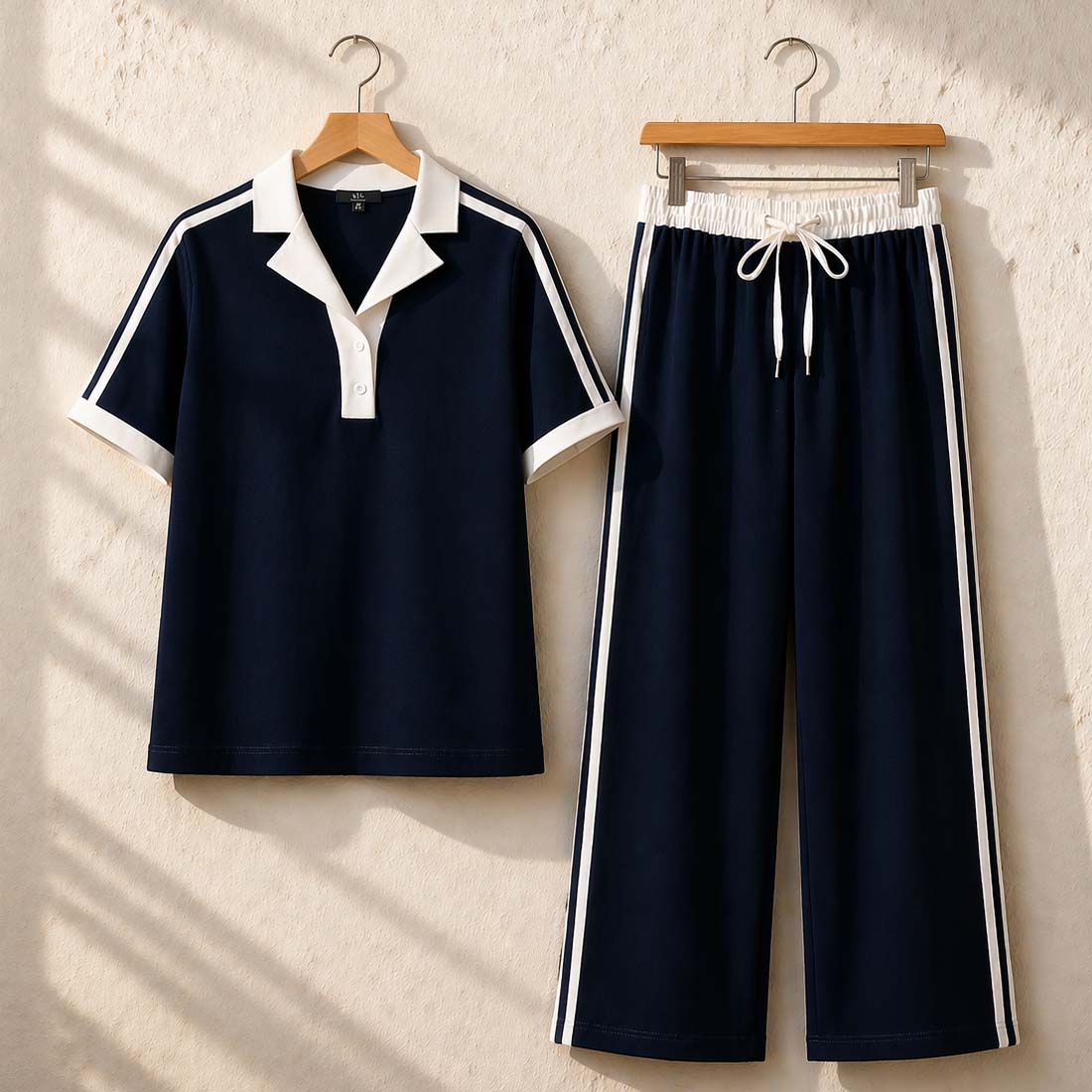 Contrast Collar Style Western 2-Pcs Summer Dry-Fit Tracksuit For Her. WSTS-01 V2