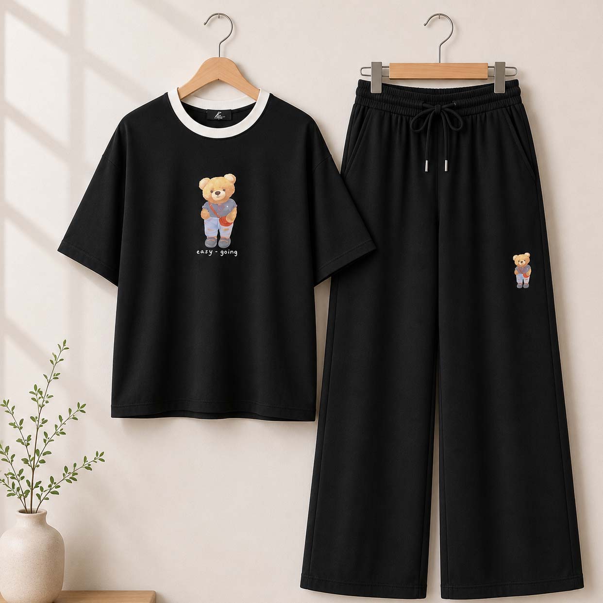 Bear Going Drop-Shoulder Style 2-Pcs Summer Dry-Fit Tracksuit For Her. WSTS-03 V2