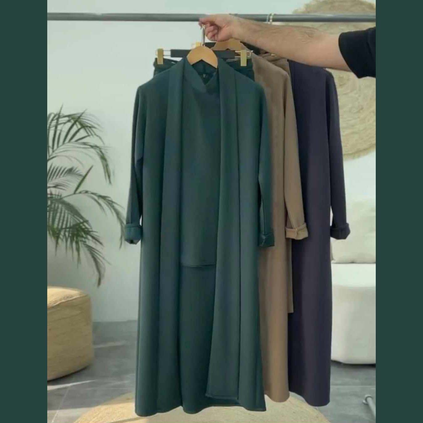 Long Gown Style 3-Pcs Winter Co-Ord Suit. WWTS-13 Secondary image