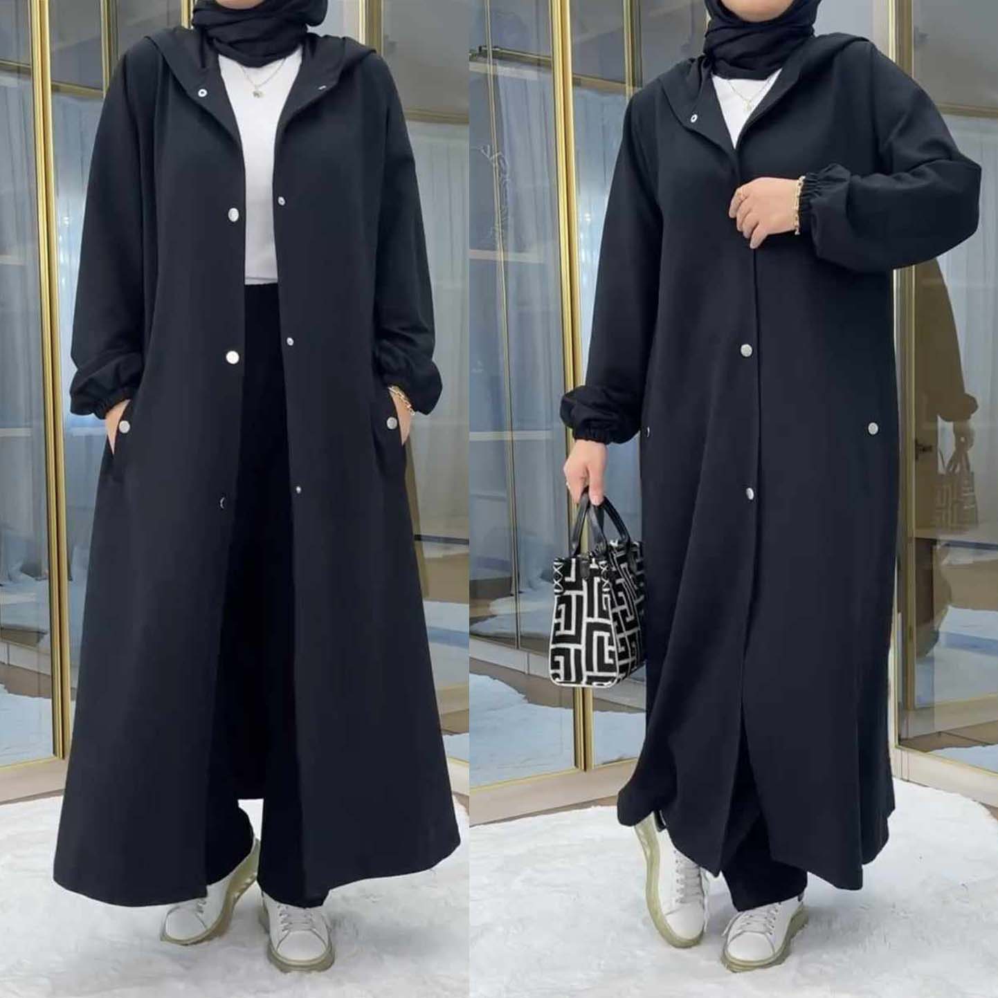 Long Button Hoodie Style 2-Pcs Winter Co-Ord Set. WWTS-18 Secondary image